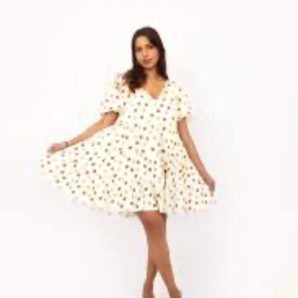 Mixed by Nasrin Strawberry Tiered Dress
